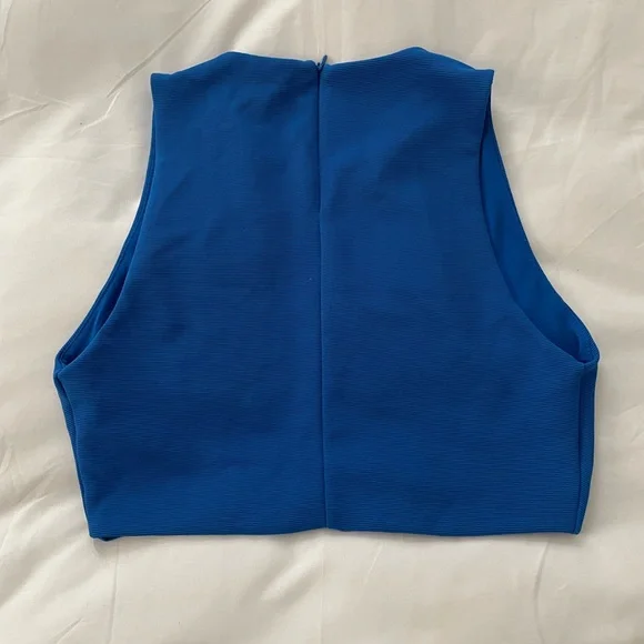 ZARA Blue Sleeveless Crop Top - Picture 4 of 5
